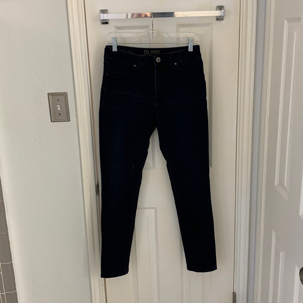 DL1960 “The Nina” dark blue denim high-waisted high rise jeans in size 29